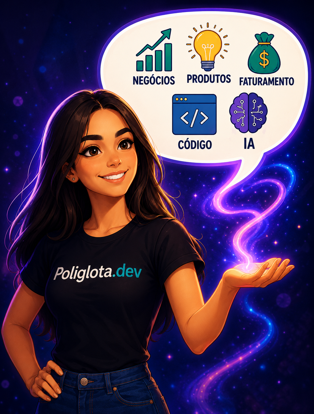 Personagem Poliglota.dev